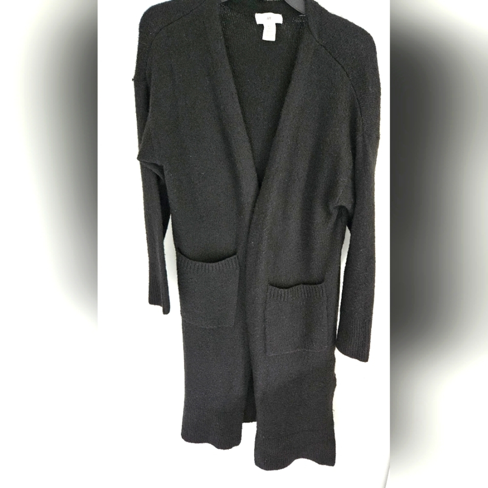 H&M long black duster cardigan